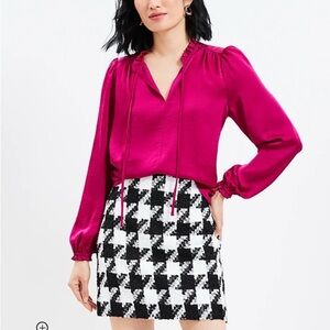 LOFT Black and White Mini Skirt